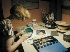 Rebekah painting a vessel